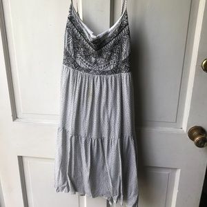Spaghetti Strap Embroidered Tired Dress